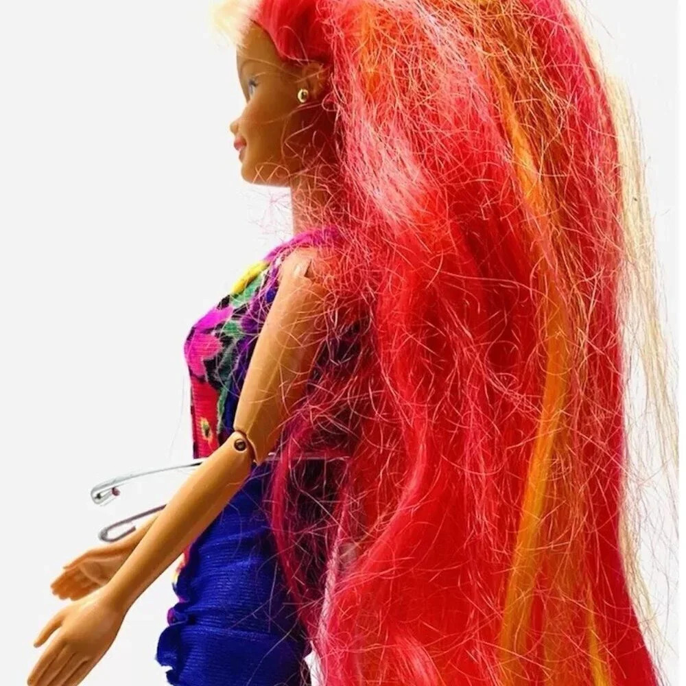 MATTEL BARBIE Doll Pink Orange Articulated Elbows Knees Bodysuit Outfit 12"Tall - Picture 9 of 11